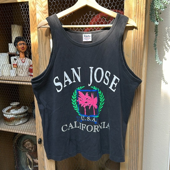 Vintage Volunteer Knit Apparel San Jose California Tank Top - Picture 1 of 8